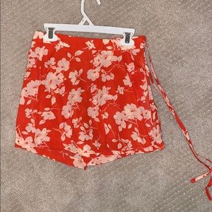 Orange and white wrap skort!